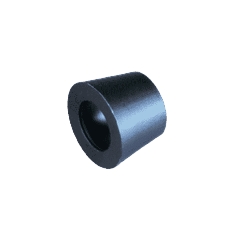 Konische Distanzhülse in Schwarz mit M8-Gewinde, Höhe 10 mm